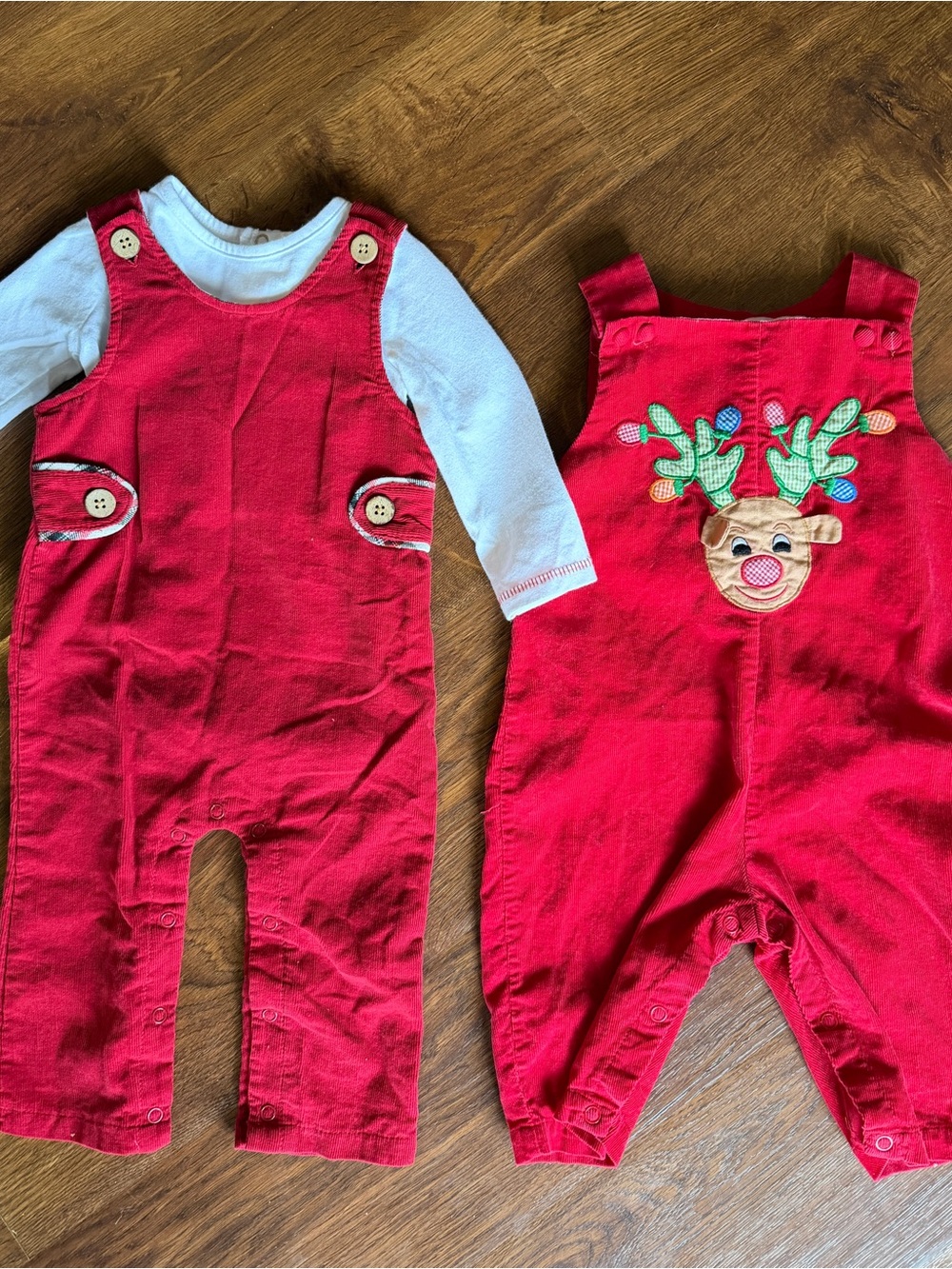 Christmas Baby Boy Corduroy Longall Bundle Reindeer Holiday Outfit 6-9M